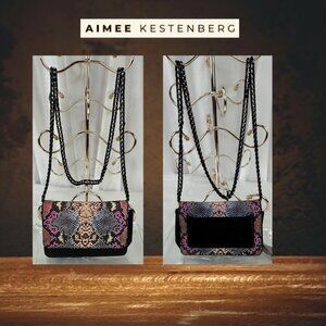 Aimee Kestenberg Multi Snake Print Leather Crossbody Bag | Braided Chain Strap